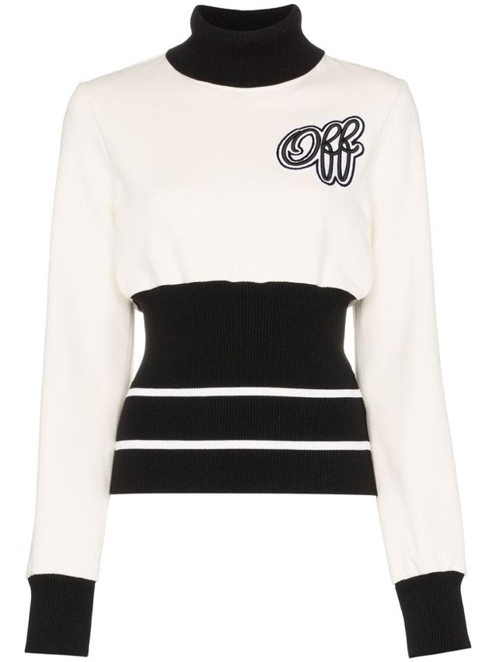 Off-white Roll-neck Fitted-waist Sweatshirt
