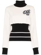 Off-white Roll-neck Fitted-waist Sweatshirt
