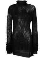 Ann Demeulemeester Long-line Knitted Sweater - Black