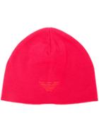 Emporio Armani Logo Beanie Hat - Red