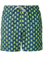 Mc2 Saint Barth - Skull And Crossbones Swim Shorts - Men - Polyamide/polyester/spandex/elastane - L, Blue, Polyamide/polyester/spandex/elastane