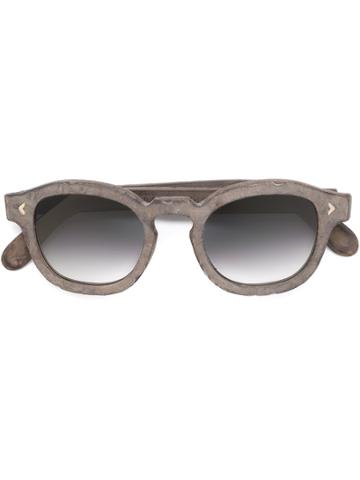 Slave To Ancestors Distressed Leather Sunglasses - Grey