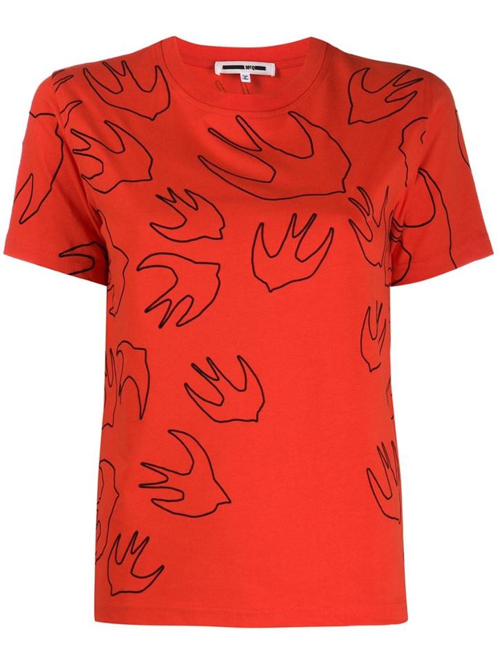 Mcq Alexander Mcqueen Swallow Print Crewneck T-shirt - Red