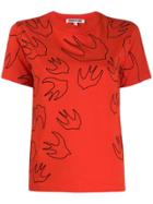 Mcq Alexander Mcqueen Swallow Print Crewneck T-shirt - Red