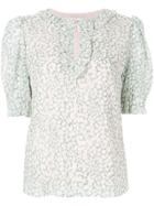 Rebecca Taylor Printed Keyhole Blouse - Green