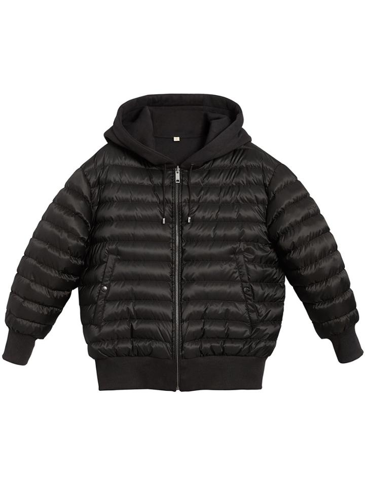Burberry Hooded Bomber Jacket - Black