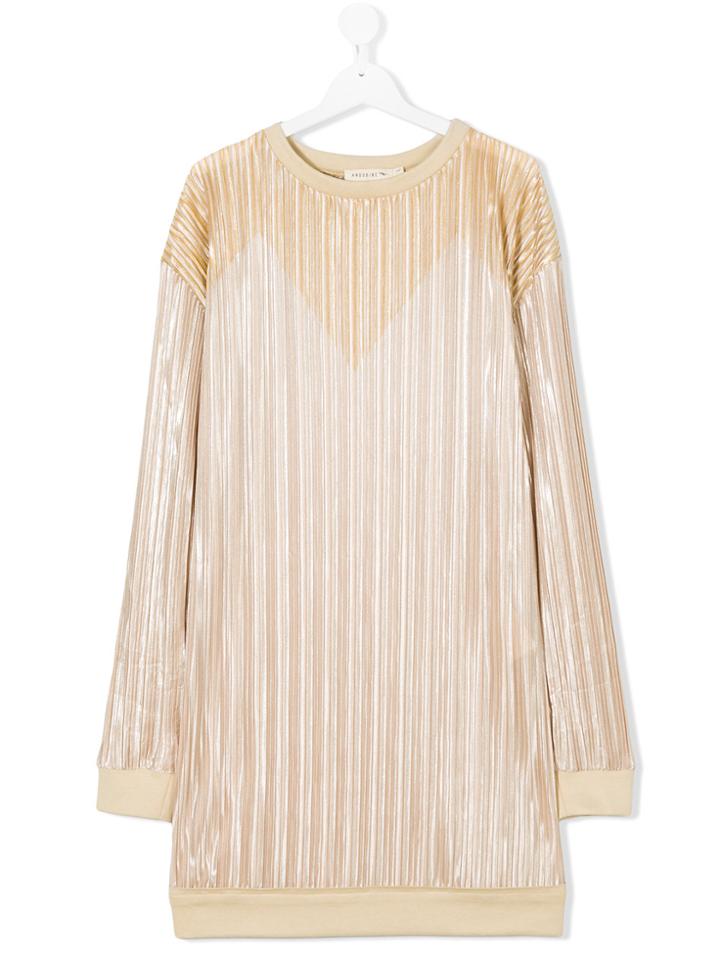 Andorine Pleated Sweat Dress - Yellow & Orange