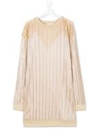 Andorine Pleated Sweat Dress - Yellow & Orange