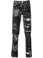 Alexander Mcqueen Paint Splatter Slim Jeans - Black