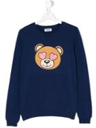 Moschino Kids - Bear Printed Sweatshirt - Kids - Cotton/spandex/elastane - 14 Yrs, Blue