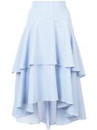 Marissa Webb Pinstripe Tiered Midi Skirt - Blue