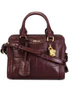 Alexander Mcqueen 'padlock' Zip Around Tote - Red