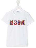 Msgm Kids Logo Appliqué T-shirt, Girl's, Size: 12 Yrs, White