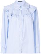 Alexa Chung Ruffled Stripe Shirt - Blue