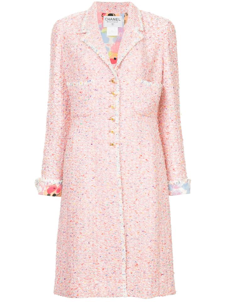 Chanel Vintage Tweed Midi Coat - Pink & Purple
