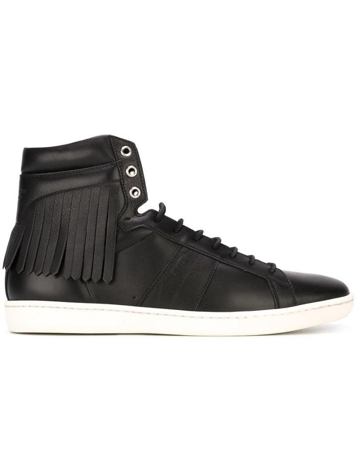 Saint Laurent Court Classic Sneakers, Men's, Size: 44, Black, Leather/rubber