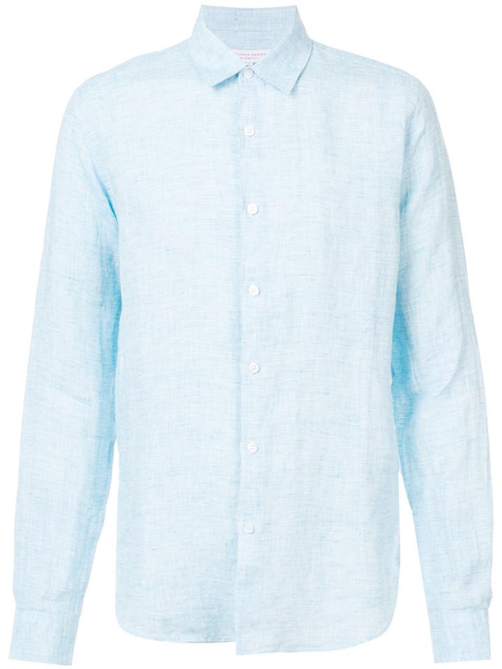 Orlebar Brown Fitted Curved Hem Shirt - Blue