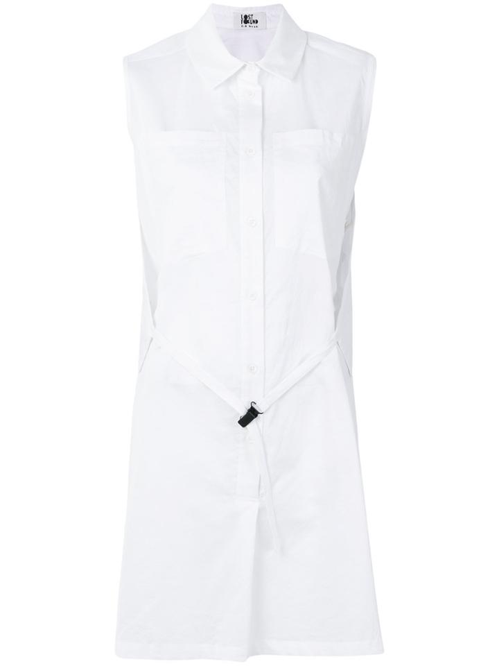 Lost & Found Ria Dunn Sleeveless Long Shirt - White