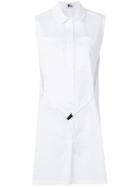 Lost & Found Ria Dunn Sleeveless Long Shirt - White