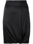 Giorgio Armani Pre-owned Gathered Detail Fitted Skirt - Black
