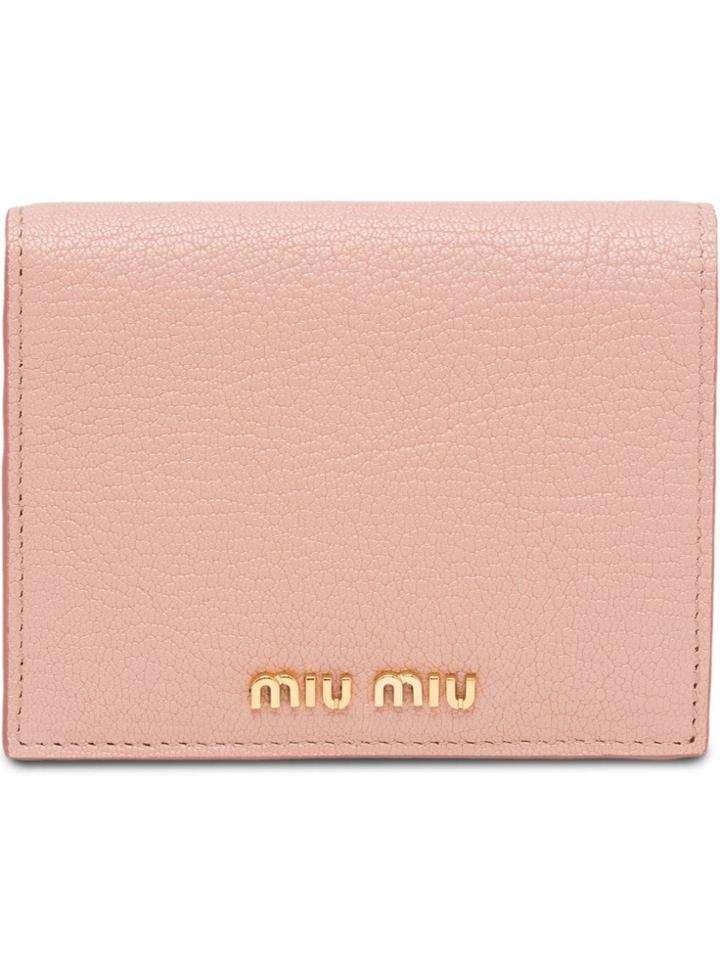 Miu Miu Flap Closure Billfold Wallet - Pink & Purple