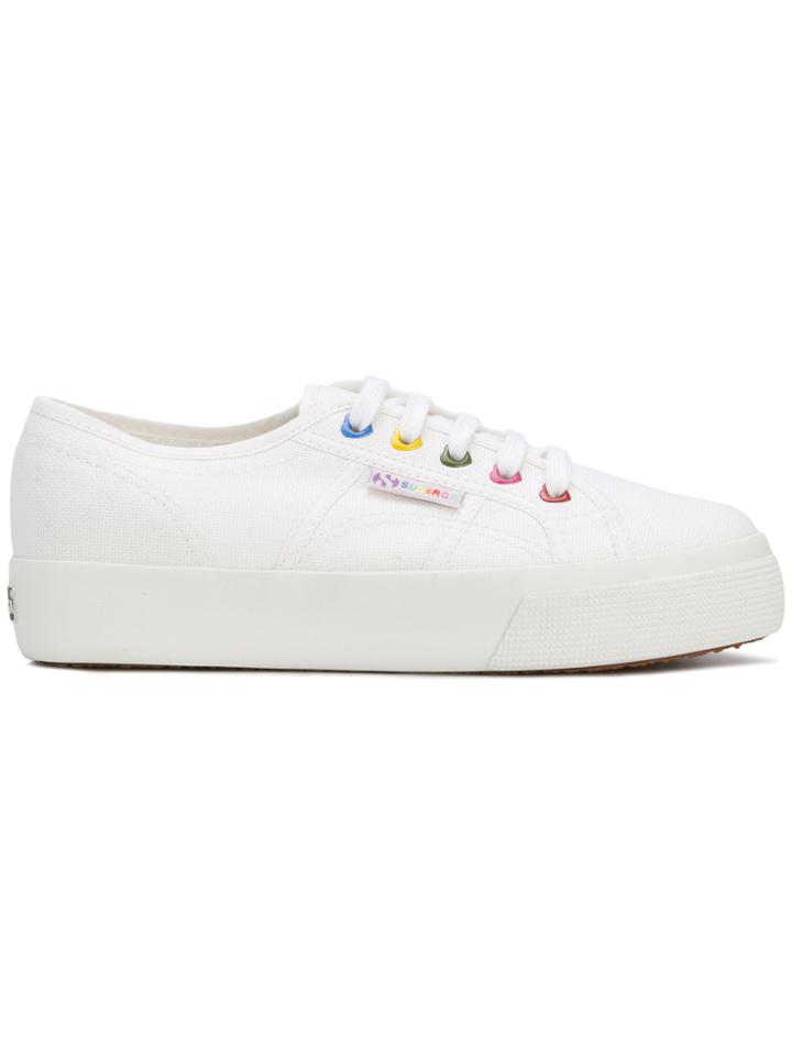 Superga Rainbow Eyelet Sneakers - White