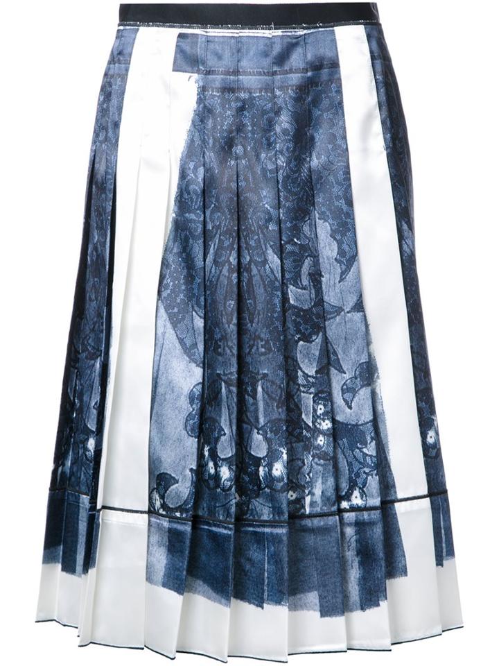 Marc Jacobs Trompe-l'ail Lace Print Skirt, Women's, Size: 4, Black, Polyester