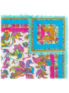 Emilio Pucci Rivera Print Silk Square Scarf - Pink