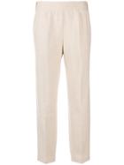 Agnona Contrast Werst Pull-on Trousers - Nude & Neutrals