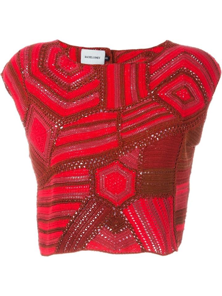 Rachel Comey Crochet Cropped Top, Women's, Size: Small, Red, Cotton
