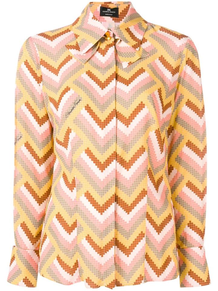 Elisabetta Franchi Geometric Print Blouse - Pink