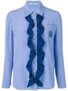 Prada Ruched Detail Shirt - Blue