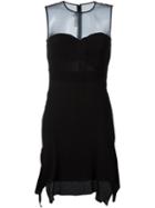 Mcq Alexander Mcqueen Sheer Pleated Dress, Women's, Size: 44, Black, Polyester/triacetate/silk