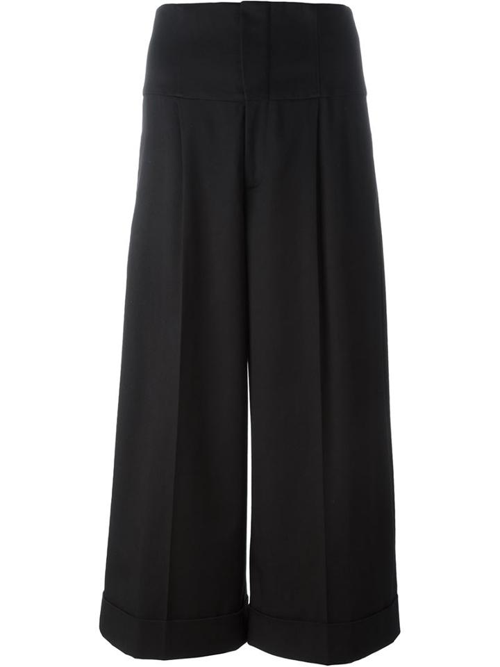 Red Valentino High Waist Culottes, Women's, Size: 42, Black, Cotton/spandex/elastane