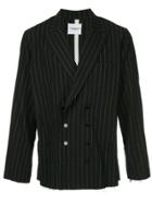 Takahiromiyashita The Soloist Striped Double-breasted Blazer - Black