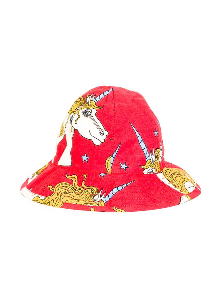 Mini Rodini Unicorn Star Hat, Girl's, Size: 46 Cm, Red