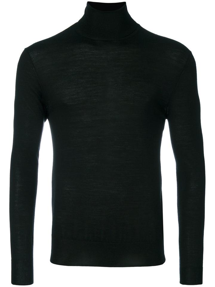 Neil Barrett - Ribbed Roll Neck Jumper - Men - Silk/cashmere/wool - L, Black, Silk/cashmere/wool