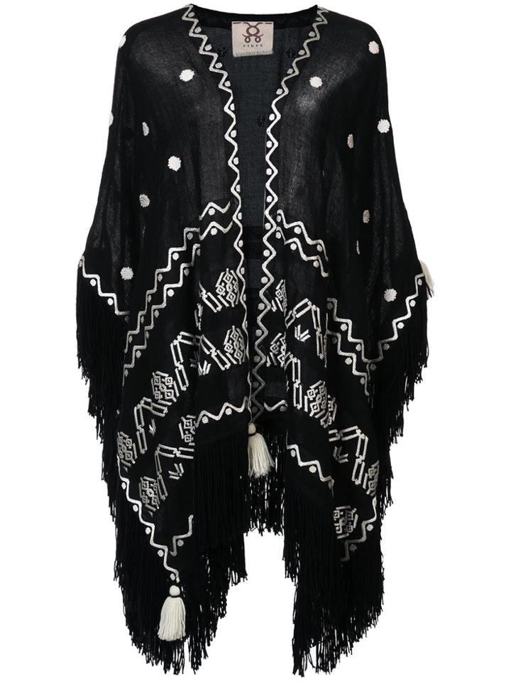 Figue Corazon Fringed Shawl - Black