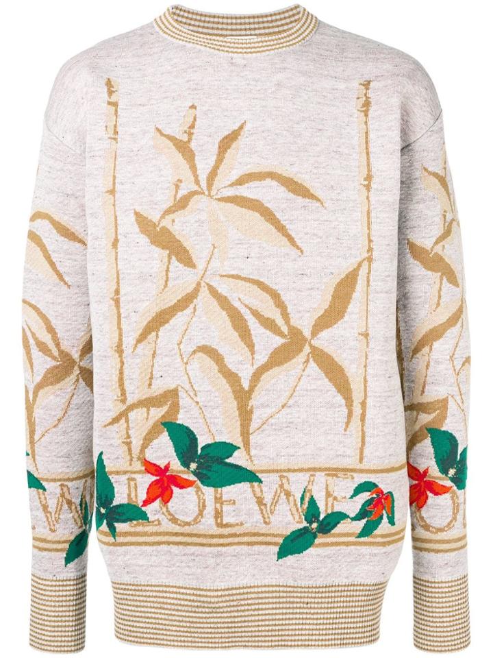 Loewe Flower Print Jumper - Neutrals