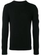 Cp Company Ribbed Long-sleeve Fitted Sweater - Black