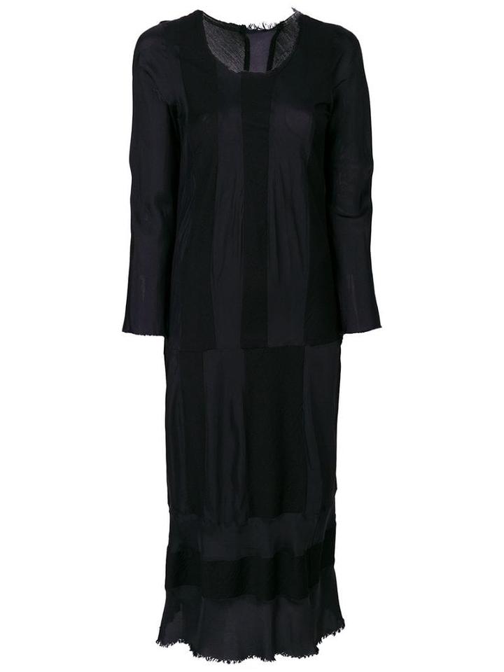 Comme Des Garçons Pre-owned Striped Panelled Dress - Blue