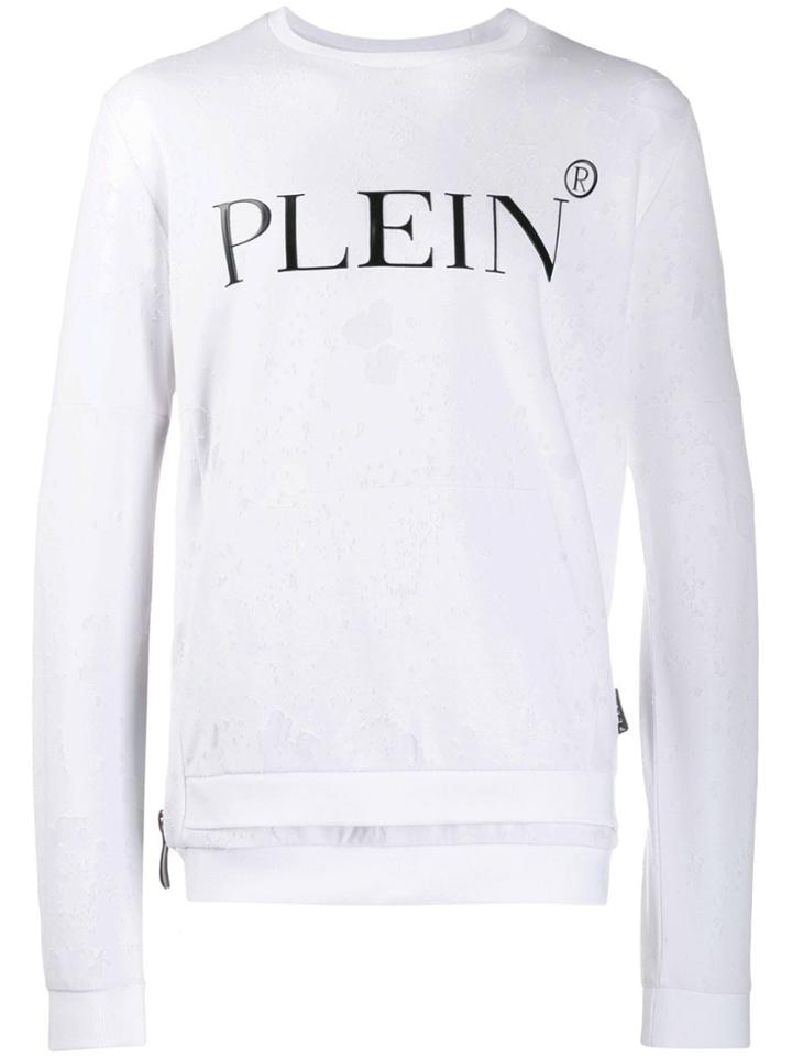 Philipp Plein Sweatshirt Ls Destroyed - White