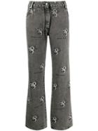 Off-white Floral Print Jeans - Grey