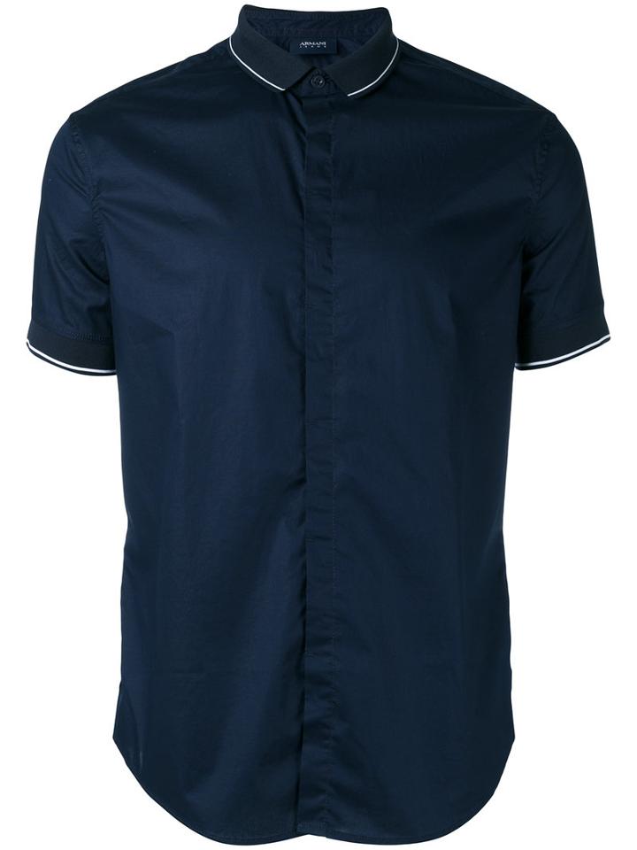 Armani Jeans - Polo Collar Shirt - Men - Cotton/spandex/elastane - Xl, Blue, Cotton/spandex/elastane