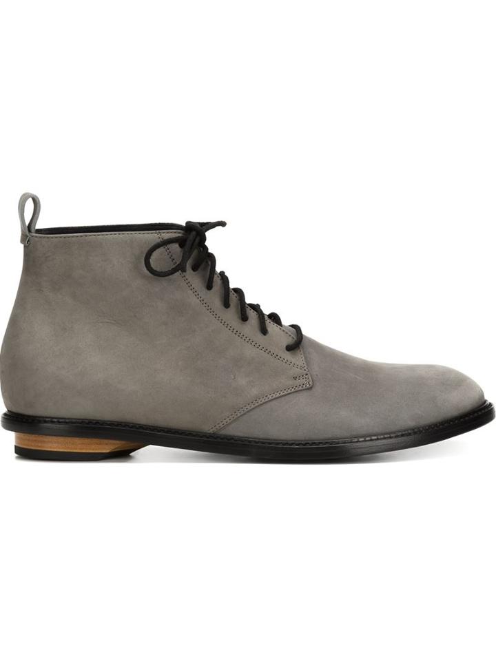 Valas Lace-up Shoes, Men's, Size: 12, Grey, Nubuck Leather/leather
