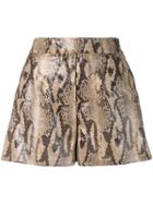 Christian Pellizzari Snake Pattern Tailored Shorts - Brown