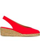 Castañer Sling Back Closed Toe Espadrilles, Women's, Size: 38, Pink/purple, Leather/rubber/cotton/straw