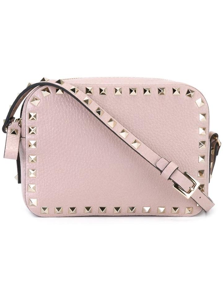 Valentino Rockstud Crossbody Bag, Women's, Pink/purple, Calf Leather/metal