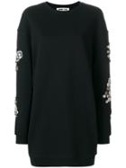 Mcq Alexander Mcqueen Embellished Sweatshirt Dress - Black