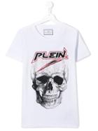 Philipp Plein Junior Embellished Skull T-shirt - White